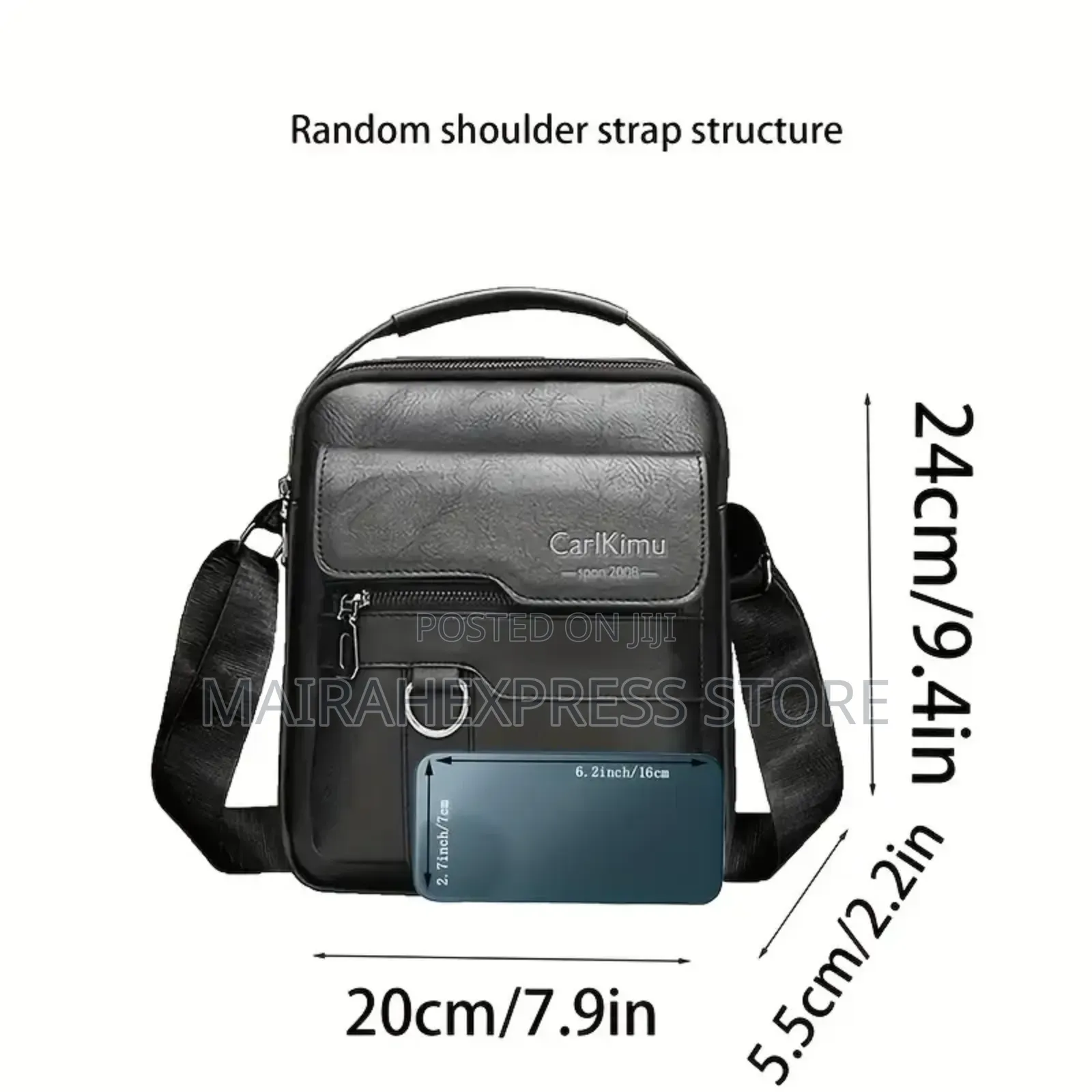 Unisex Retro Vertical Crossbody Bag