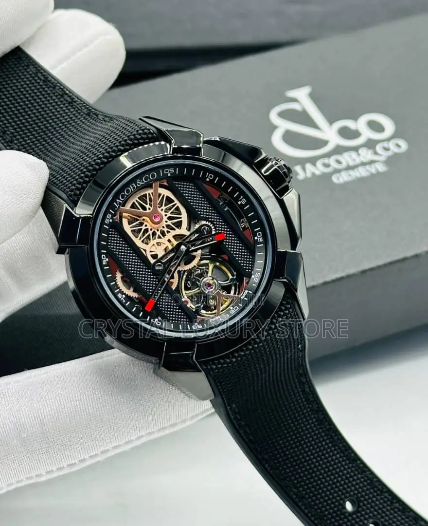 Jacob Co Quality Luxury Men Rubber Strap Wristwatch