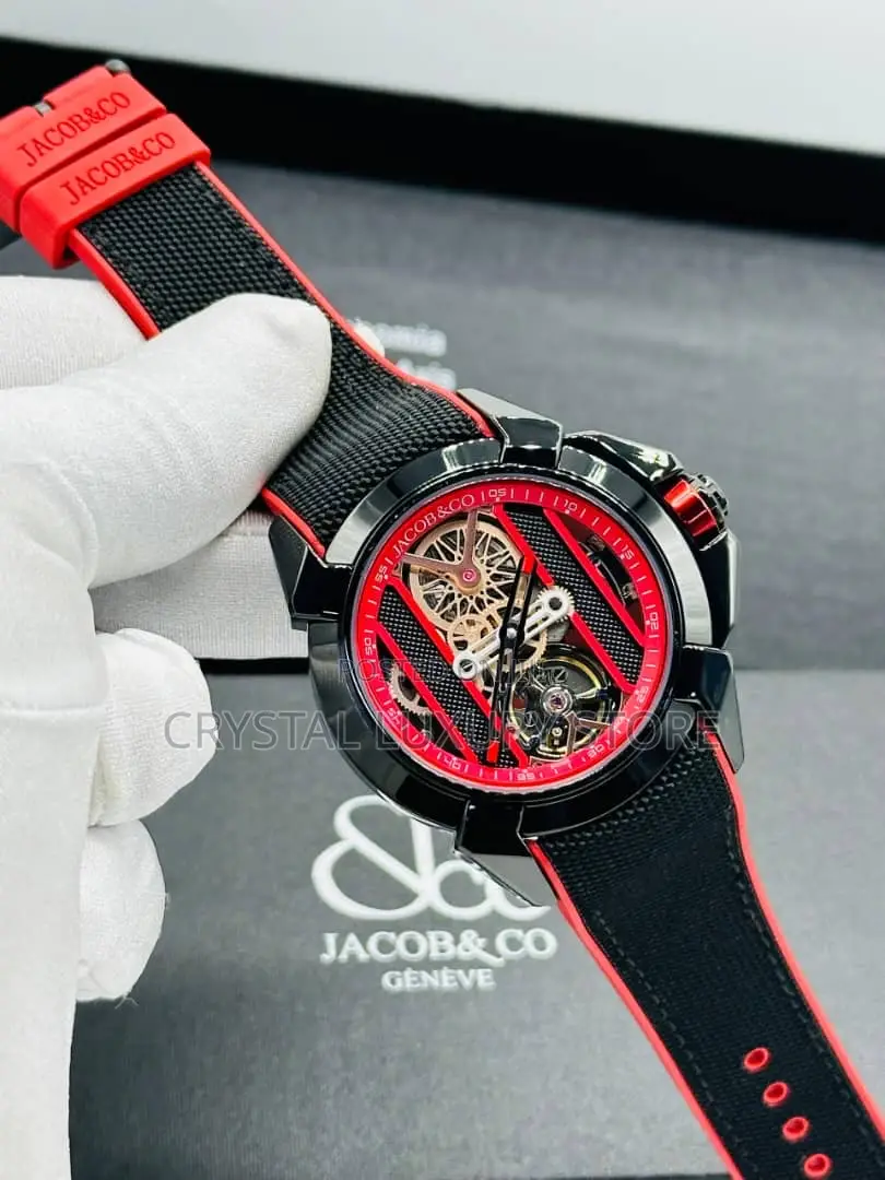 Jacob Co Quality Luxury Men Rubber Strap Wristwatch