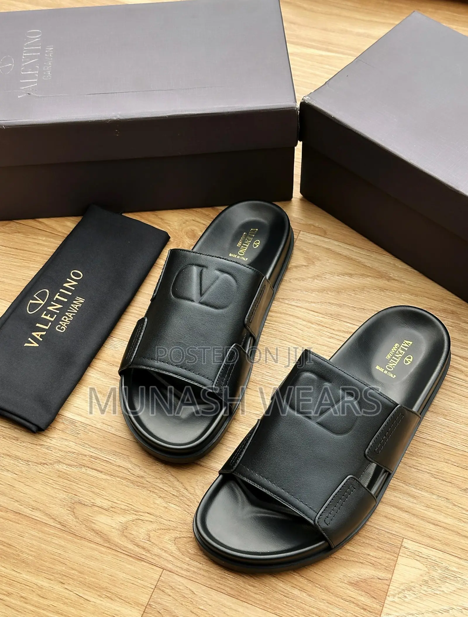 Valentino Leather Calfskin Slipers,Nationwide Delivery