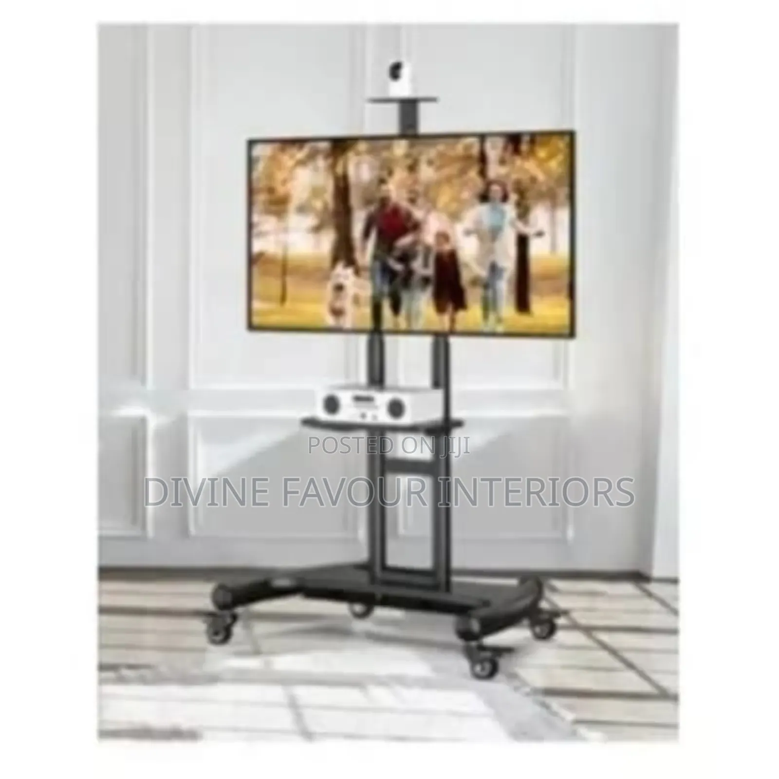 Movable Tv Hanger/Stand With Brackets- Black