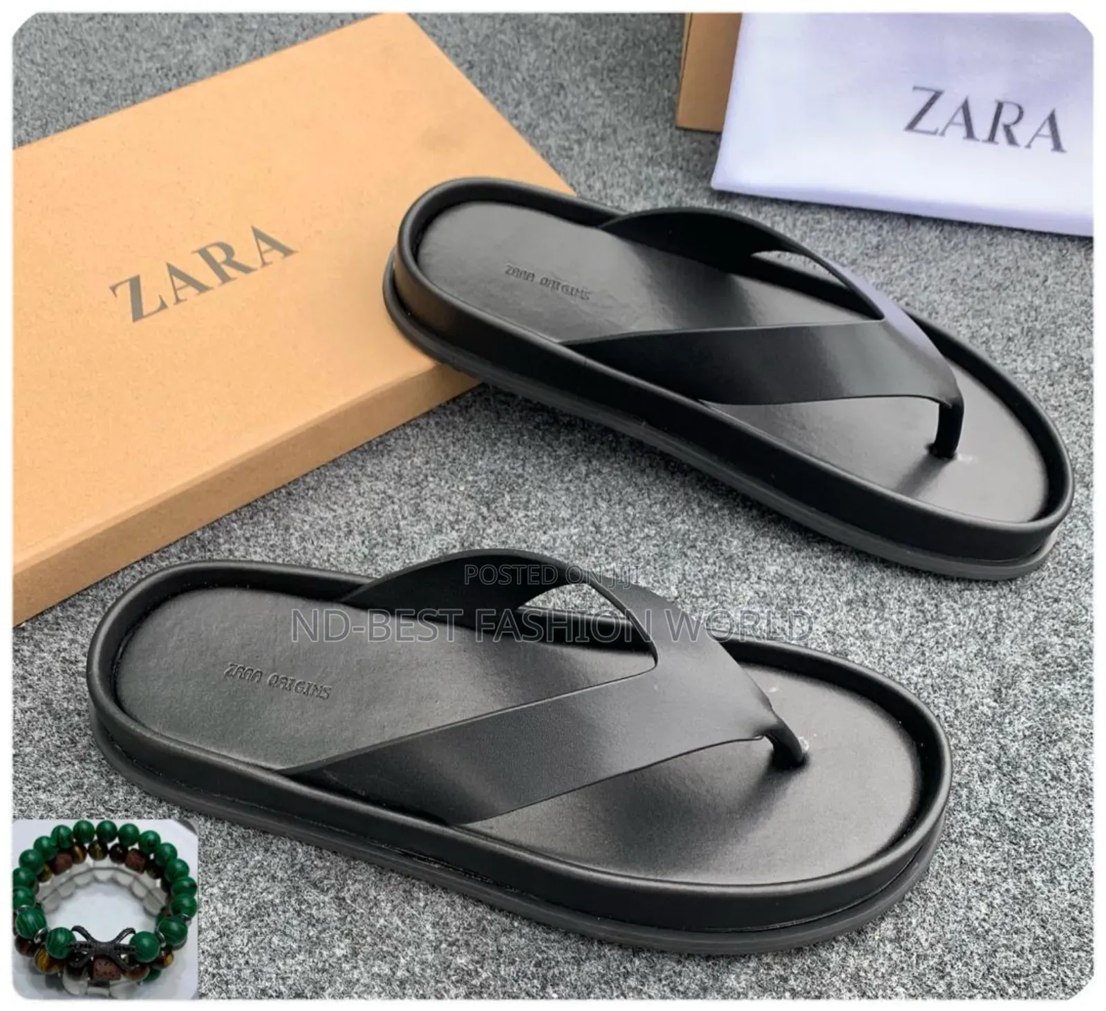 Simple Zara Quality Leather Slippers