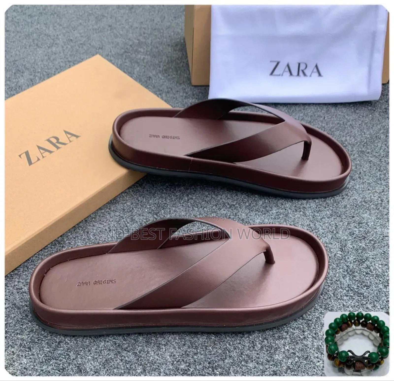 Simple Zara Quality Leather Slippers