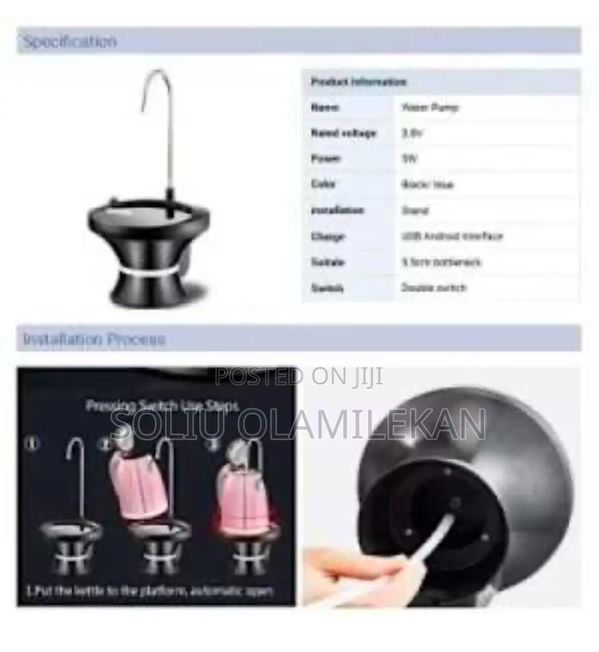 Automatic Water Dispenser Pump With Base