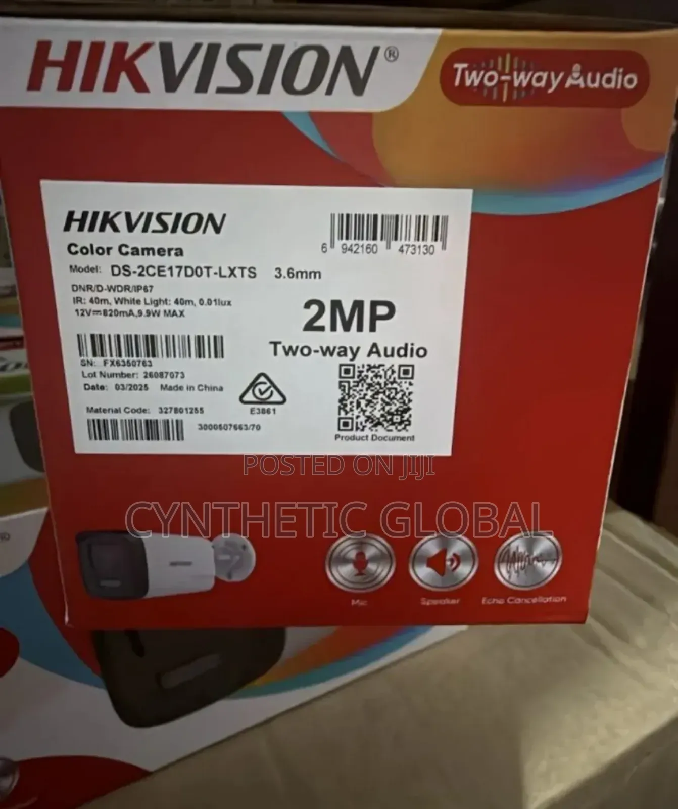 Ds-2ce17d0t-LXTS Hik 2mp Bullet 2way Audio With Alarm