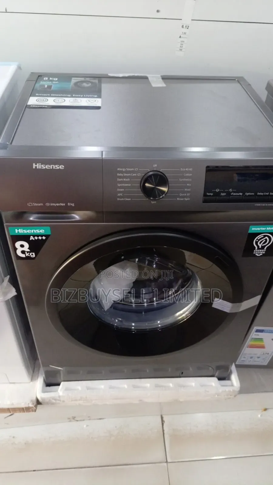 8kg Front Load Hisence Smart Washing Machine, Wash and Spin.
