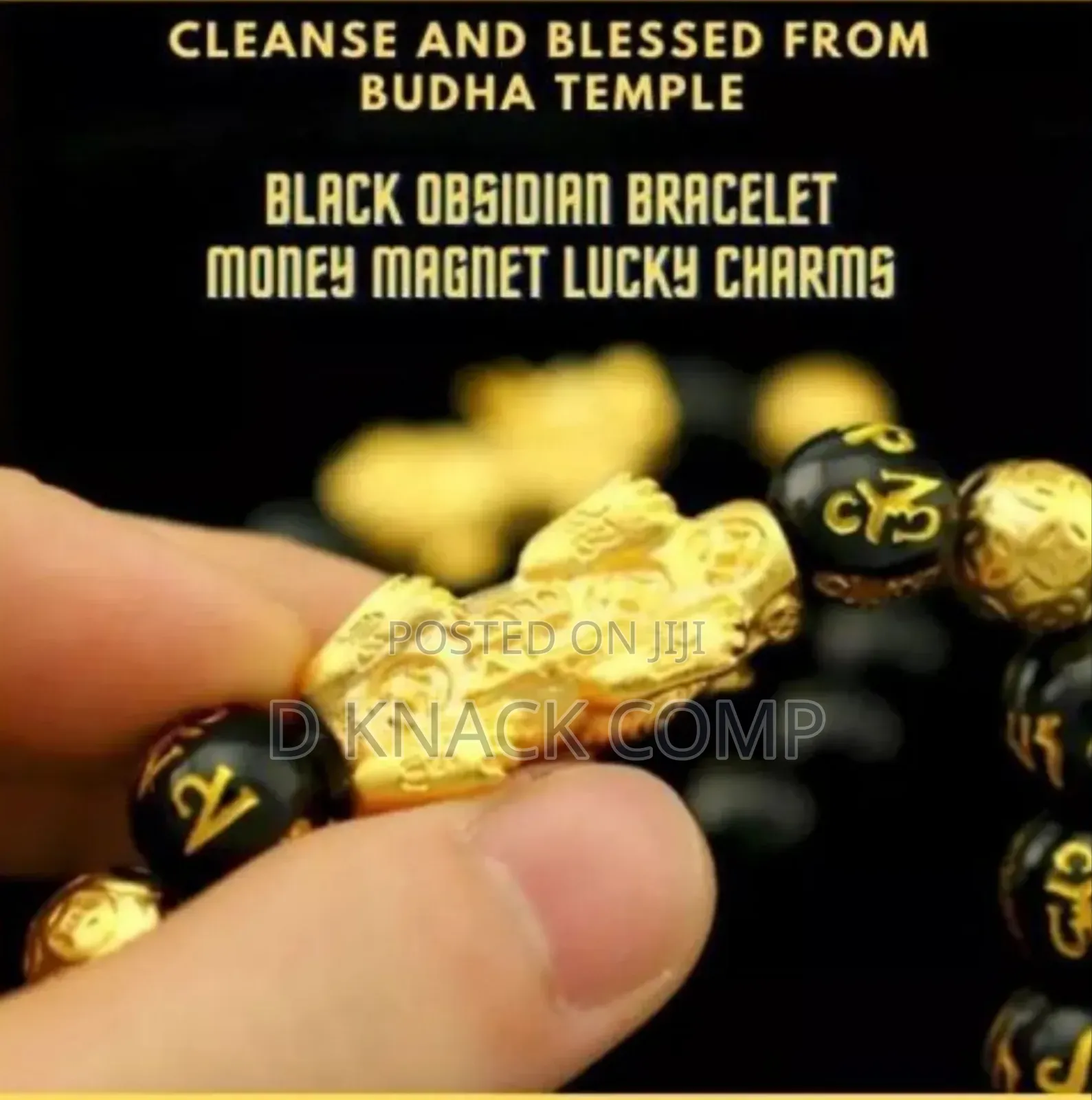 Feng Shui Black Obsidian Wealth Bracelet Necklace Set