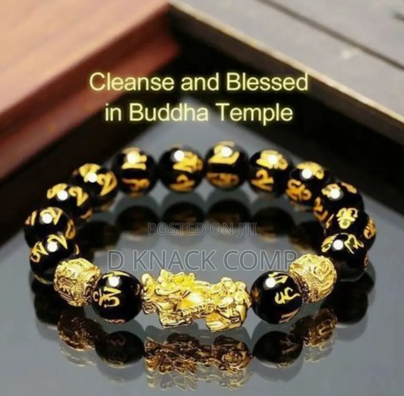 Feng Shui Black Obsidian Wealth Bracelet Necklace Set