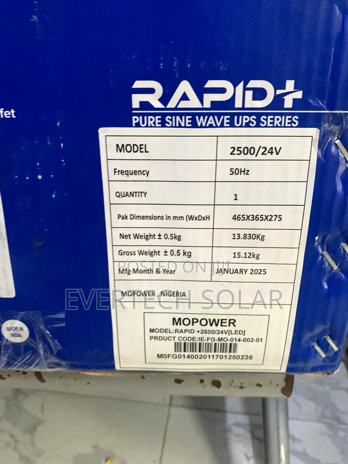 2.5kva Indian Mopower 24v Puresine Wave Inverter