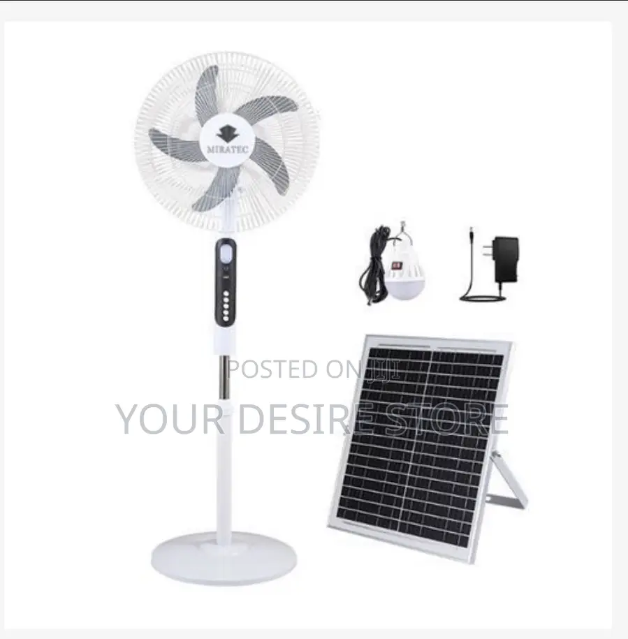 16 Inches Ac/Dc Solar Rechargeable Fan + 25w Panel a Bulb