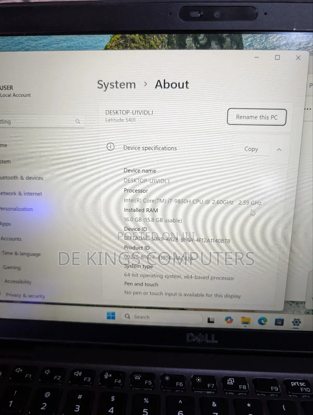 Laptop Dell Latitude 5401 16GB Intel Core i7 SSD 512GB