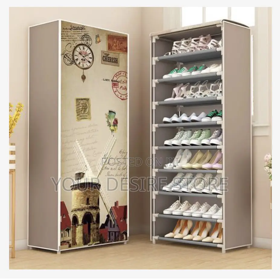 Home Shoe Storage 9 Layer Free Standing Shoe Rack Cover