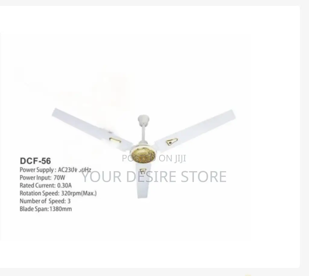 Duravolt 56" Inches Long Blade Ceiling Fan - White