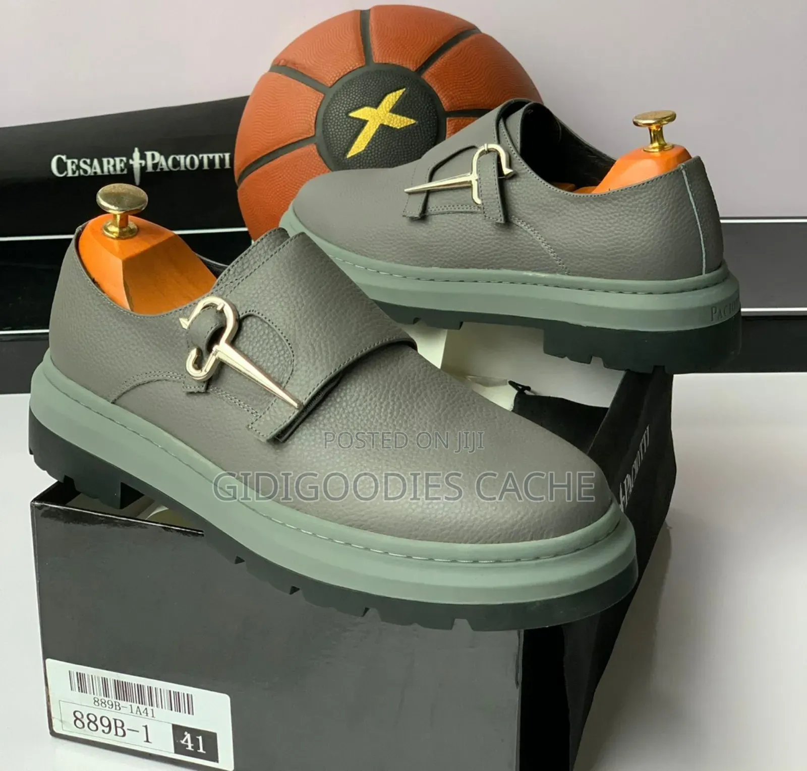 Cesare Paciotti Grey Monk Shoes