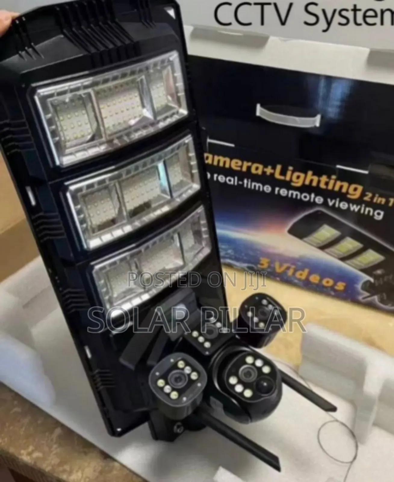 Solar Street Light With Dual CCTV Camera PTZ Rotate