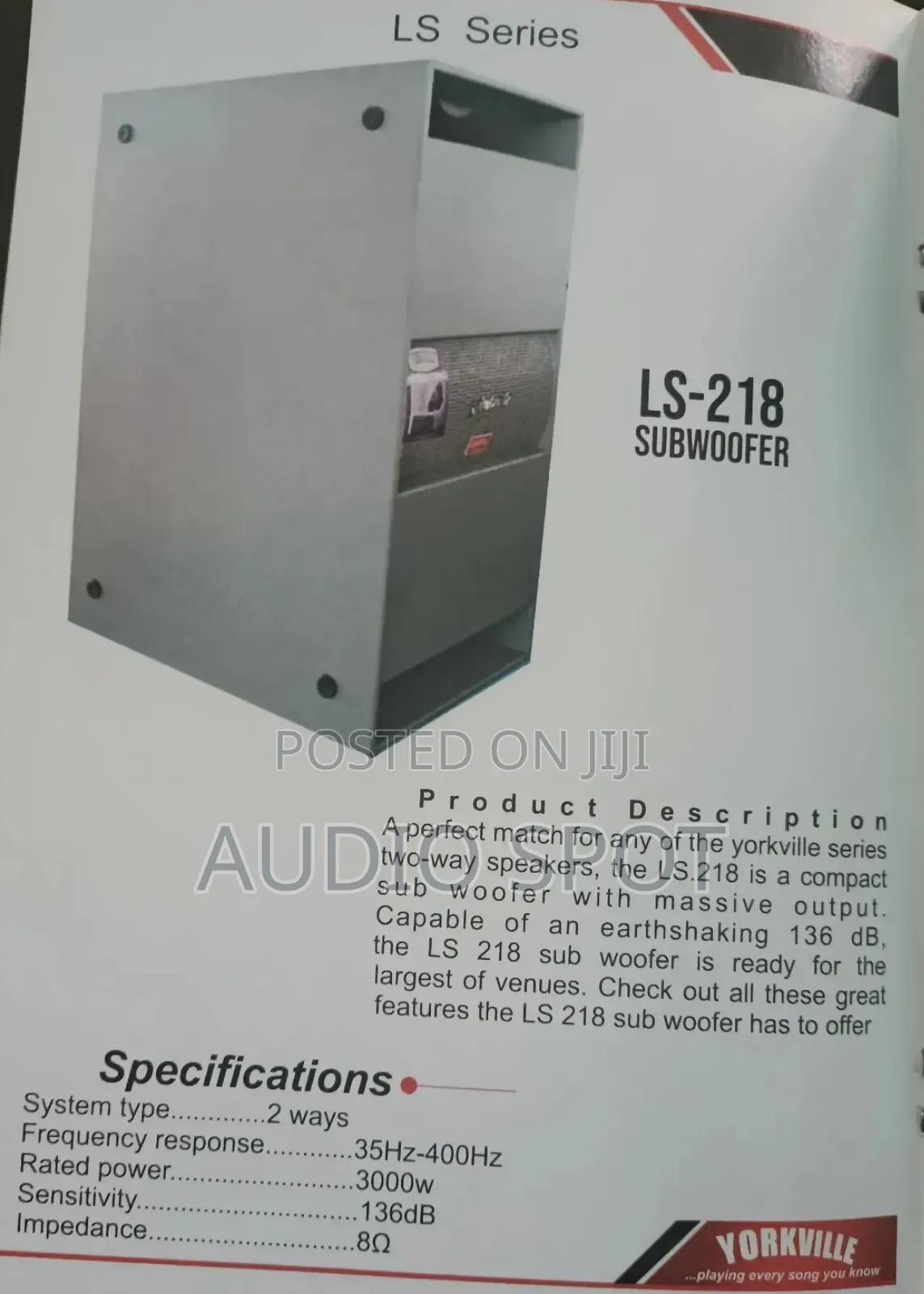 Yorkville Ls-218 Dual Compact 18" Subwoofer