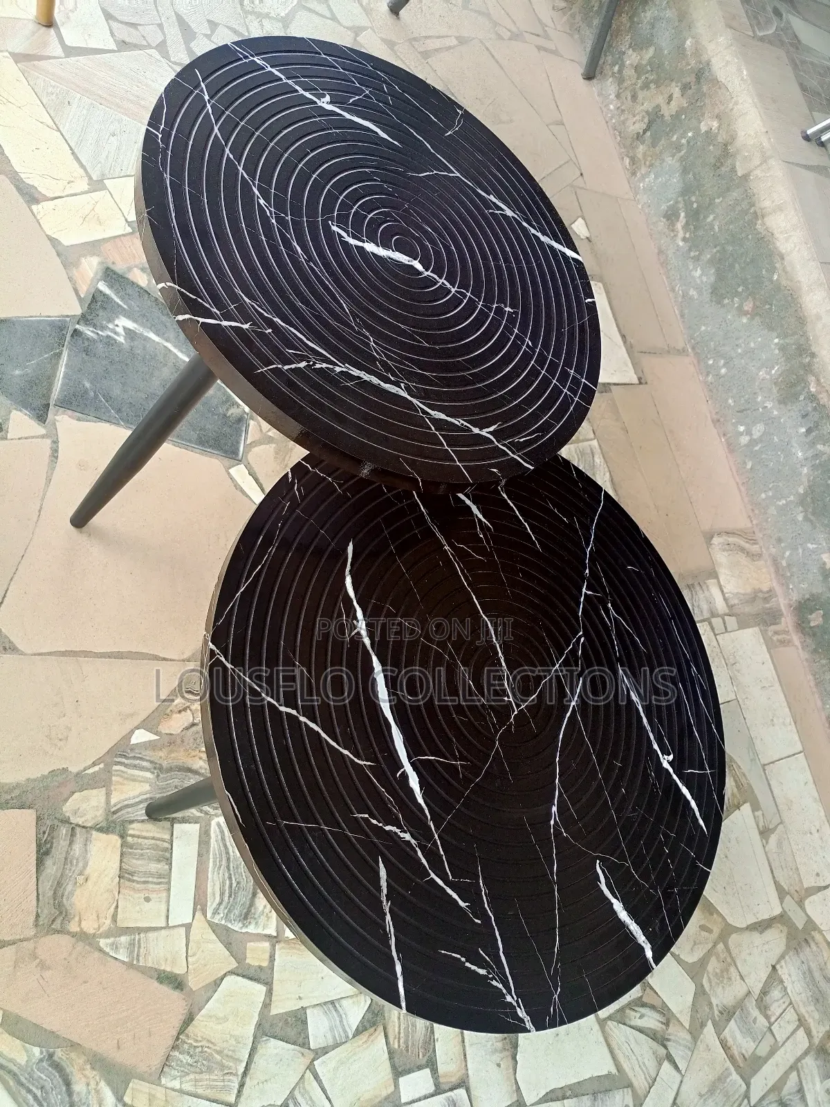 Quality Turkish 2in1 Marble Black Wooden Center Table
