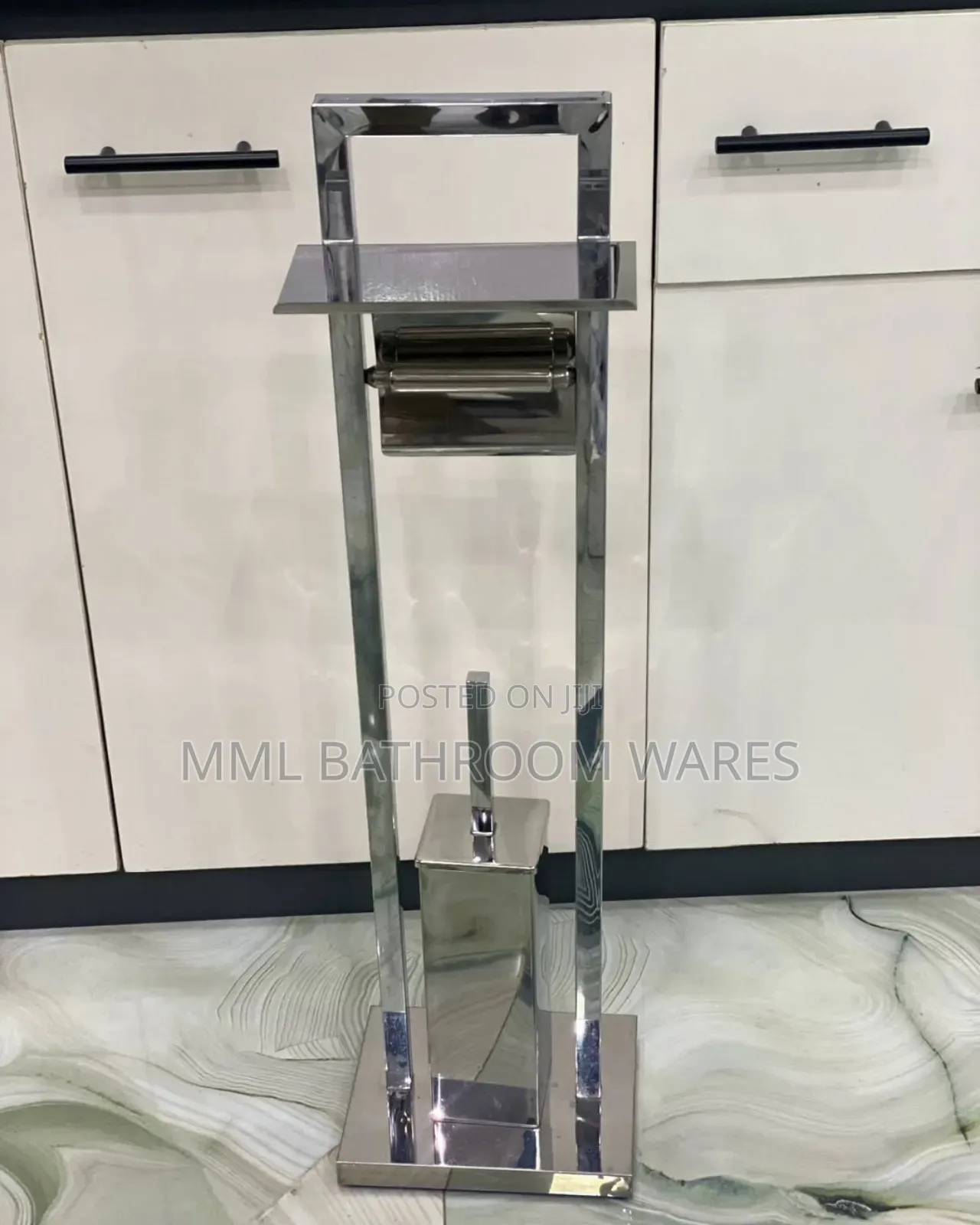 Freestanding Tissue Holder With Storage Rack Toilet Brush