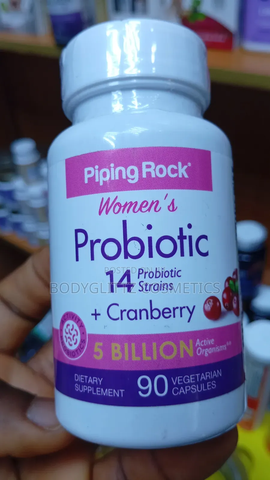 Pipping Rock Women's Probiotic + Cranberry Capsules