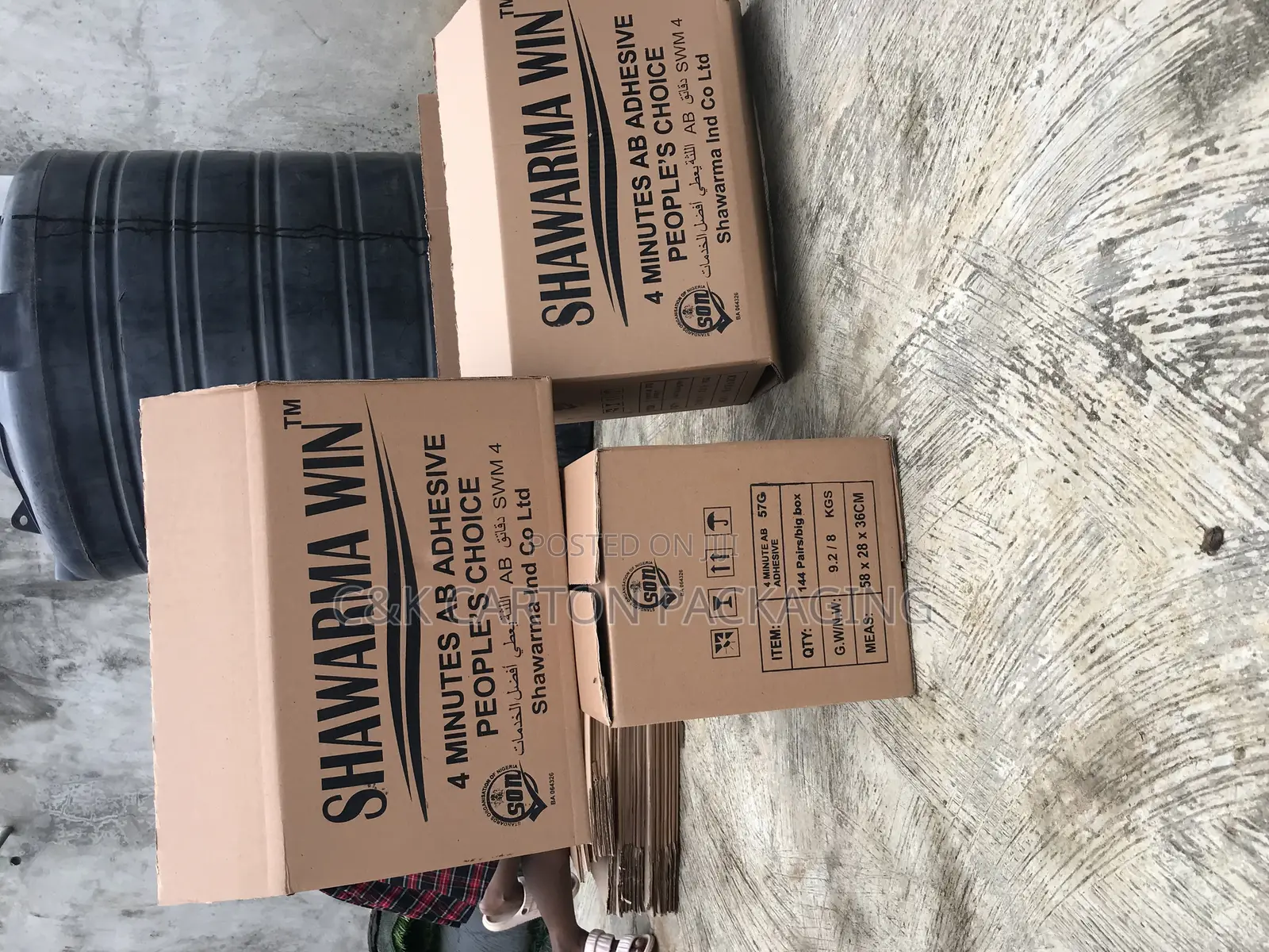 Shawarma Super Glue Carton Box One Colour Printed