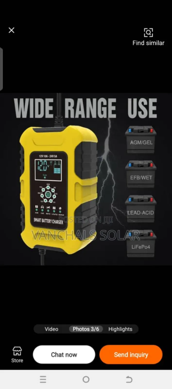Battery Charger Lithium Lifepo4/Lead Acid 12/24v 10a