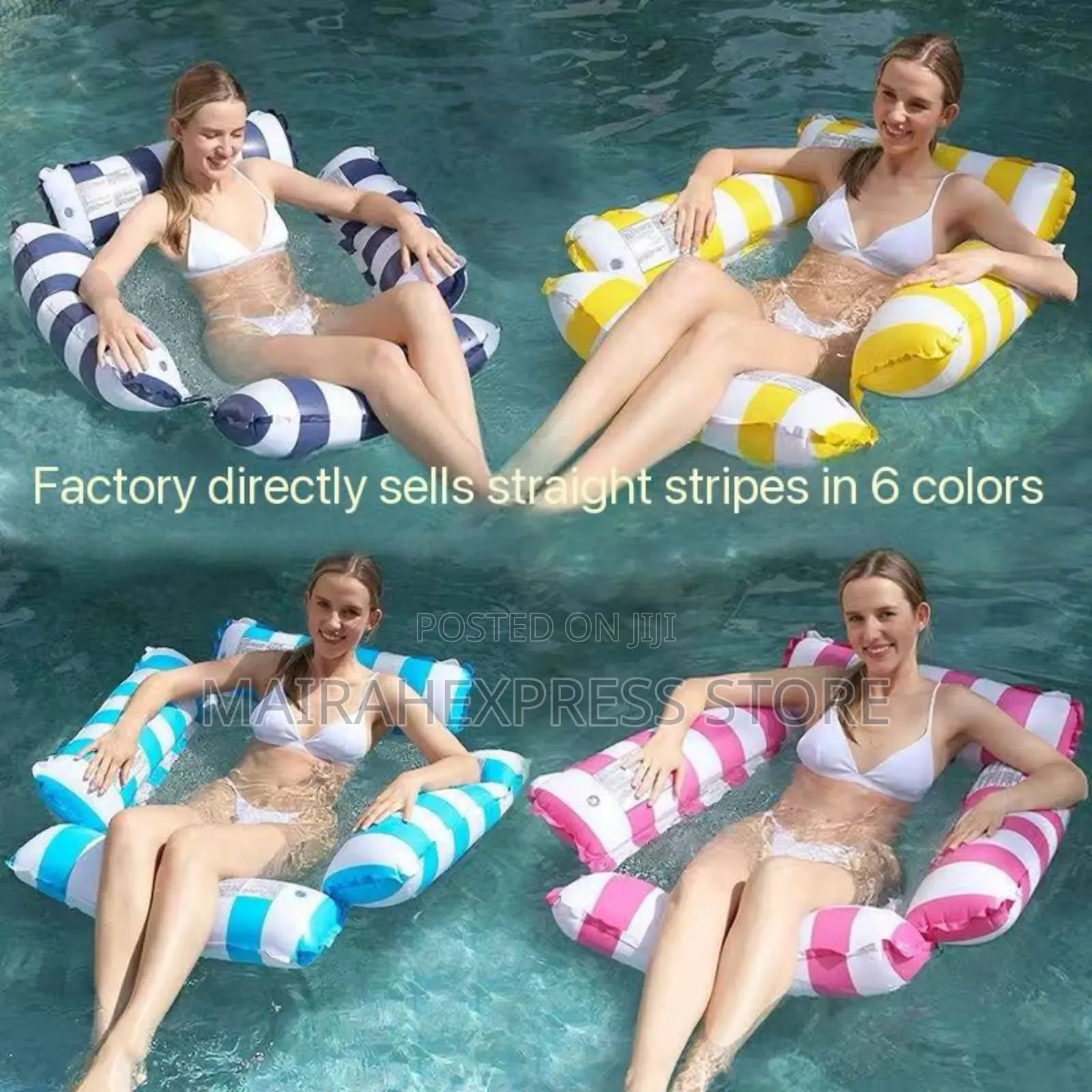 Inflatable Water-resistance Lounger Floater With Backrest