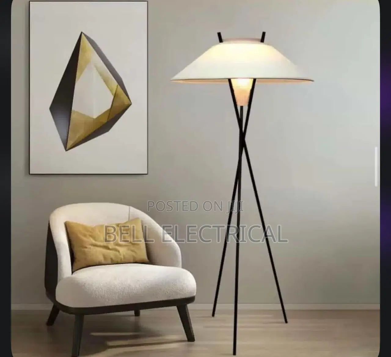 Italian Designer Triangle Floor Lamp Wabi Sabi