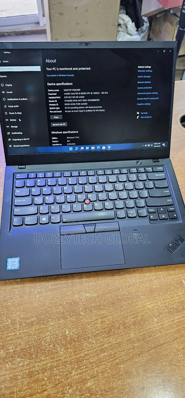 Laptop Lenovo ThinkPad X1 Carbon 8GB Intel Core I5 SSD 256GB