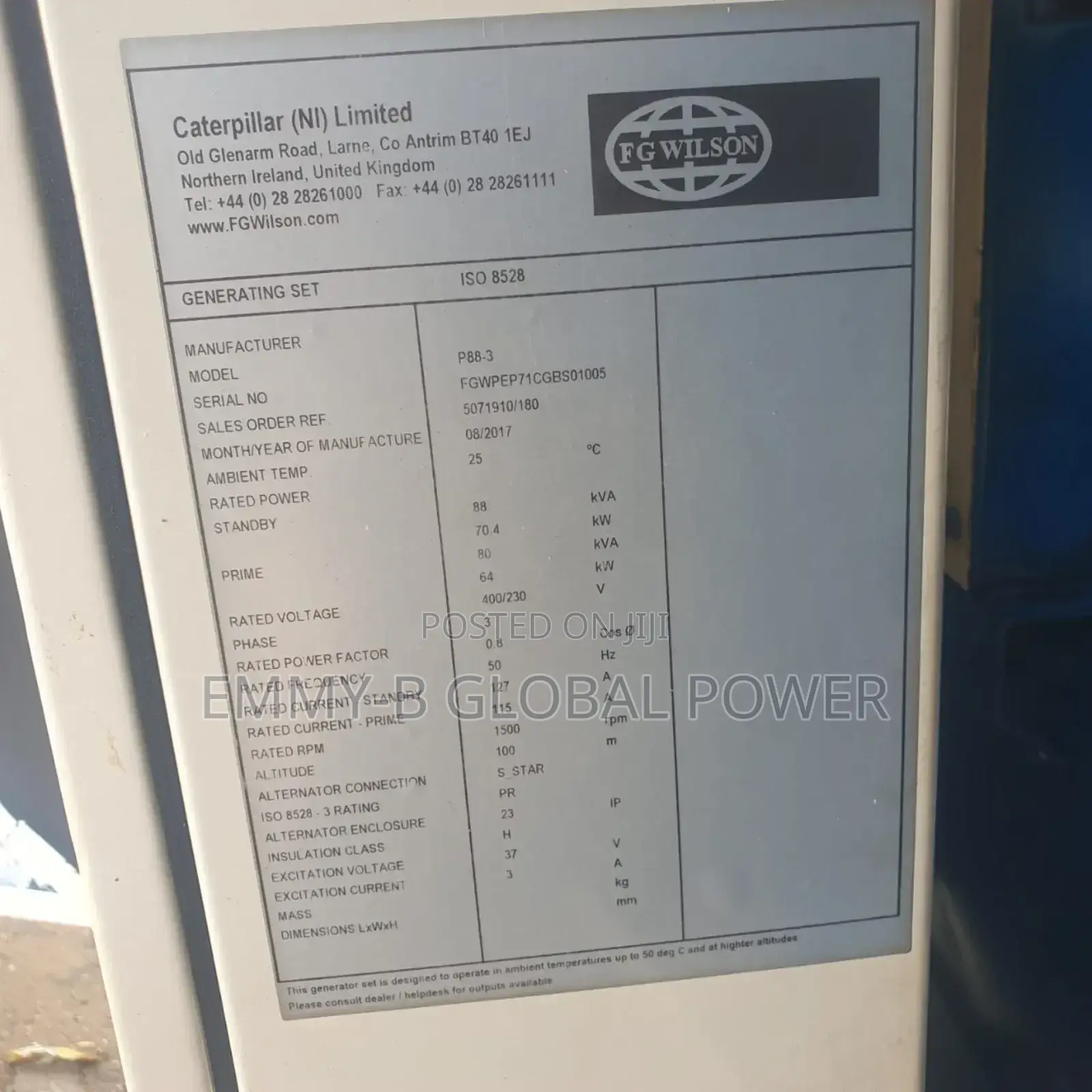 Fg Wilson 80kva Untouched Engine With A Free Delivery 🚚