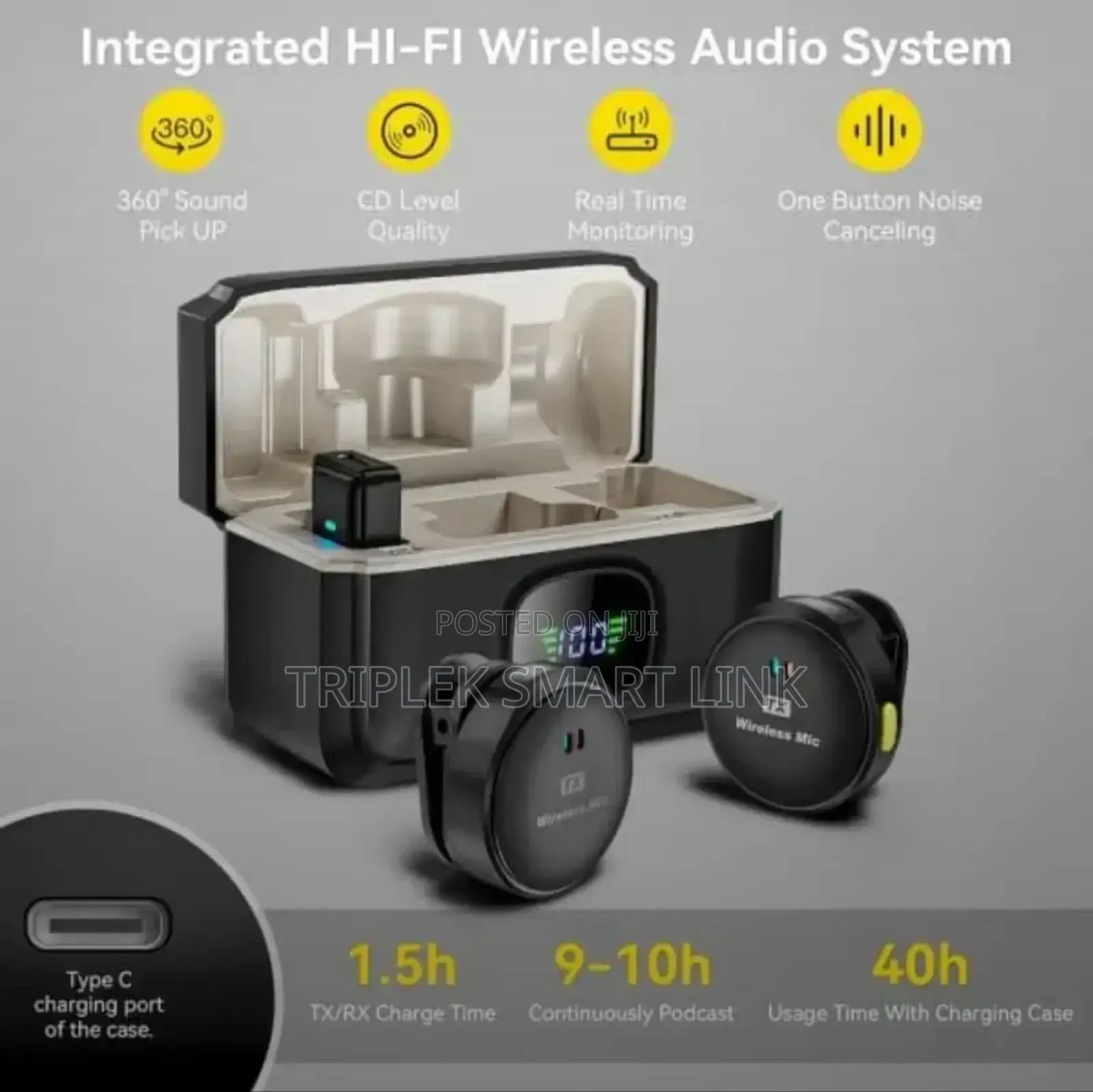 M9 Pro Wireless Magnetic Noise Cancelation Mic iPhone+ Typec
