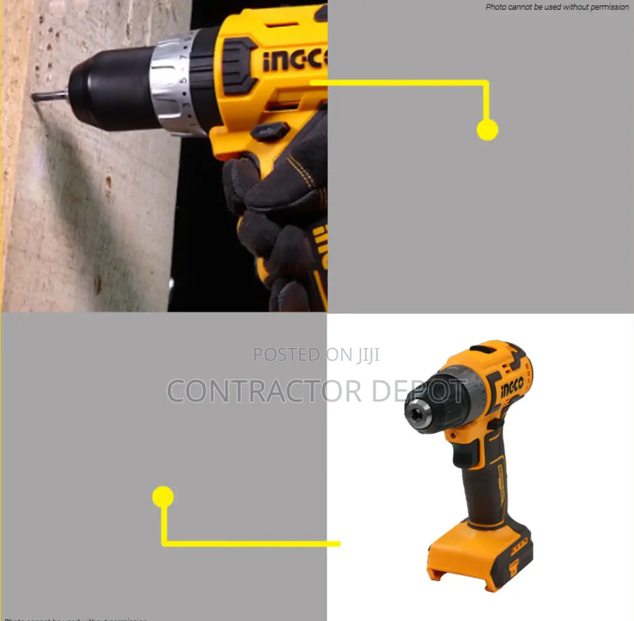 Ingco 20v 10mm Drill Brushless Machine