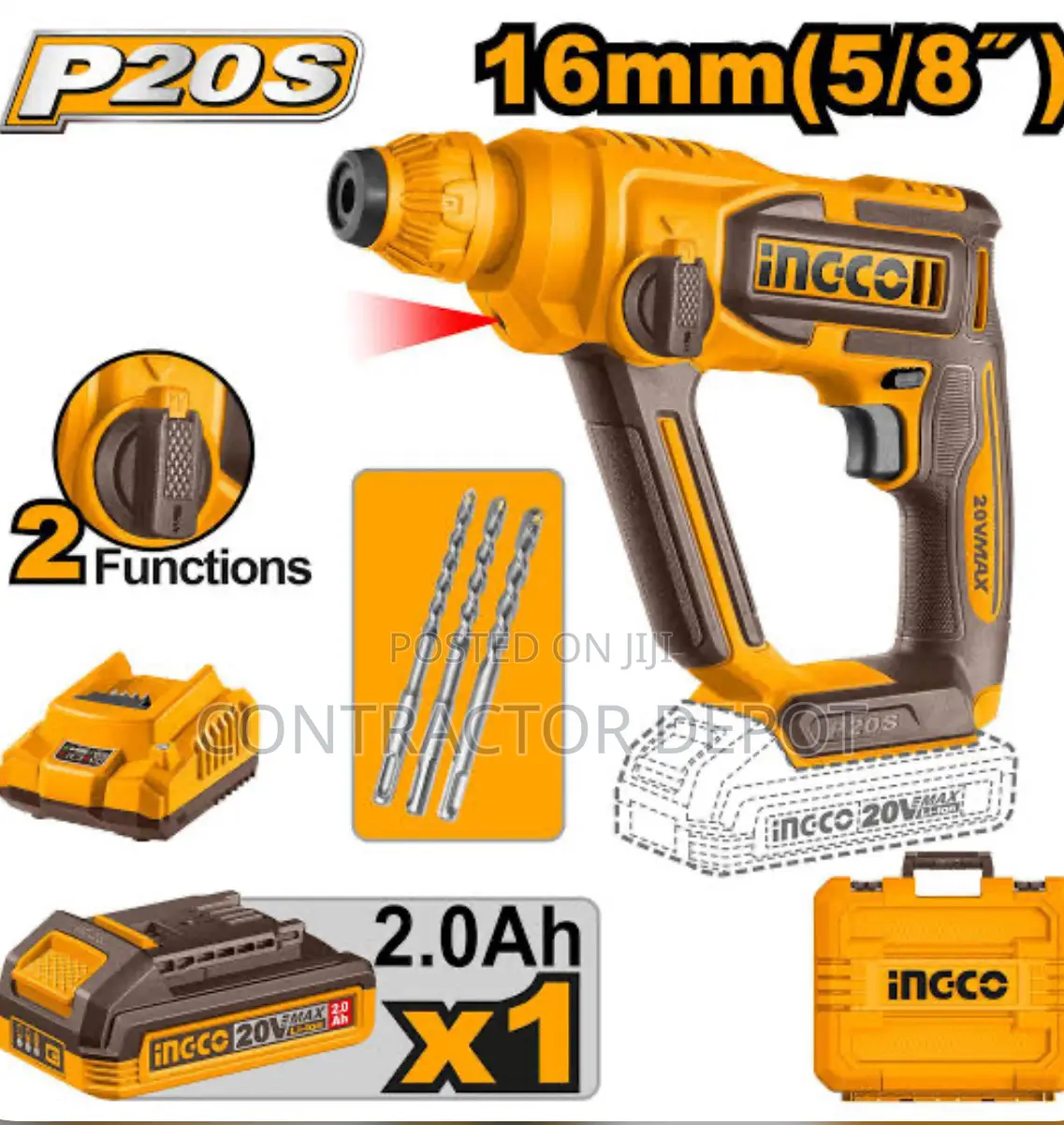 Ingco Crhli201681 Cordless Rotary Hammer