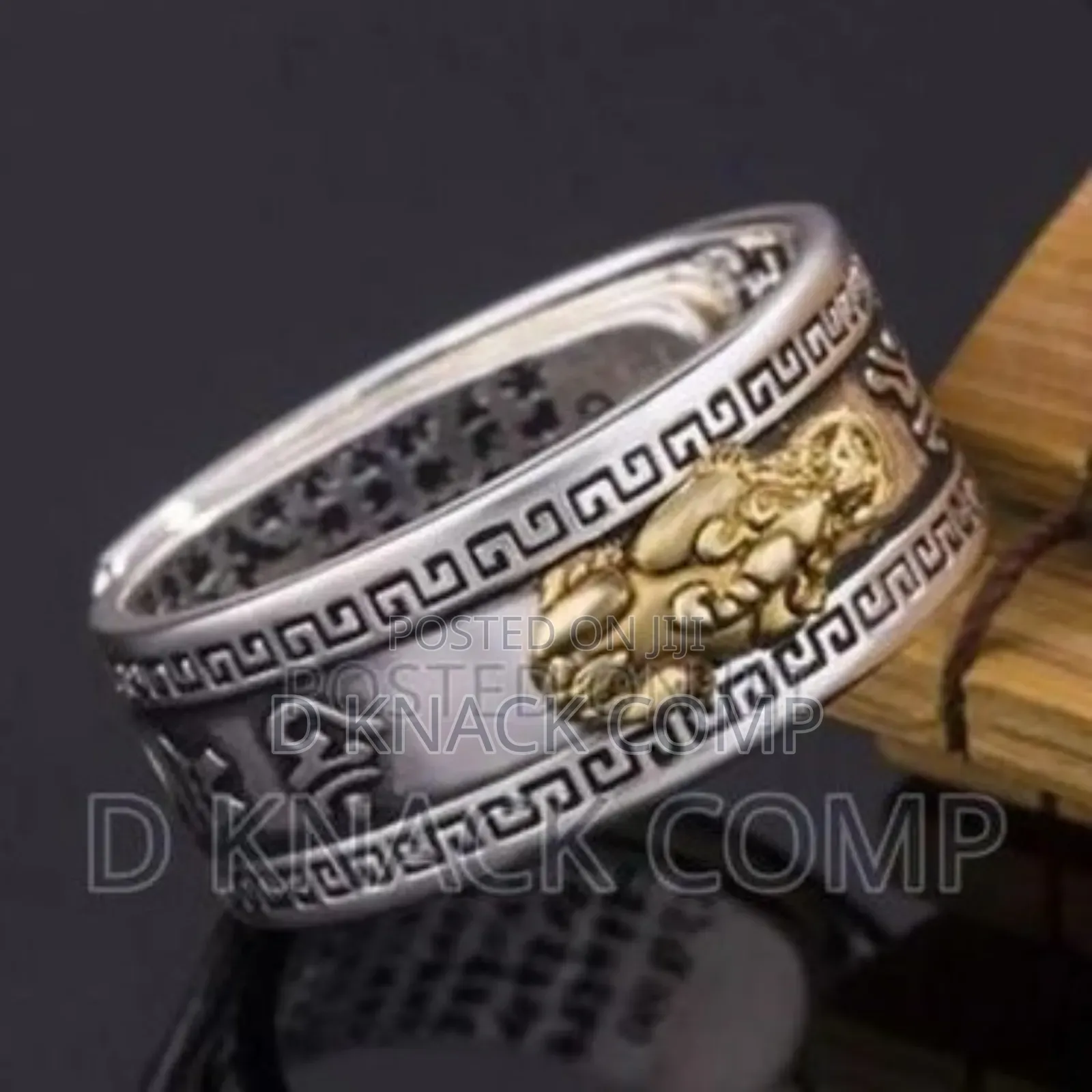 Feng Shui Pixiu Obsidian Stone Wealth Bracelet Ring Set