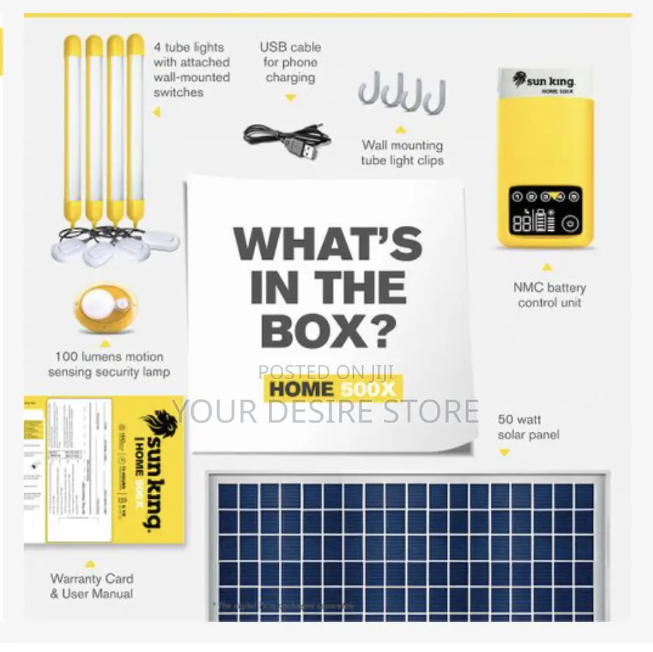Sun King Home 500x Plus Solar Home Light System - Yellow