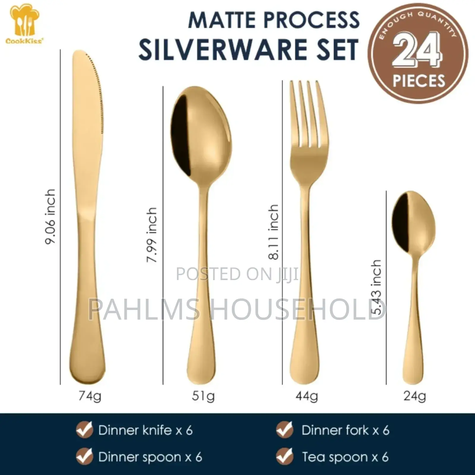 24-Piece High Quality Polished Cutlery Set