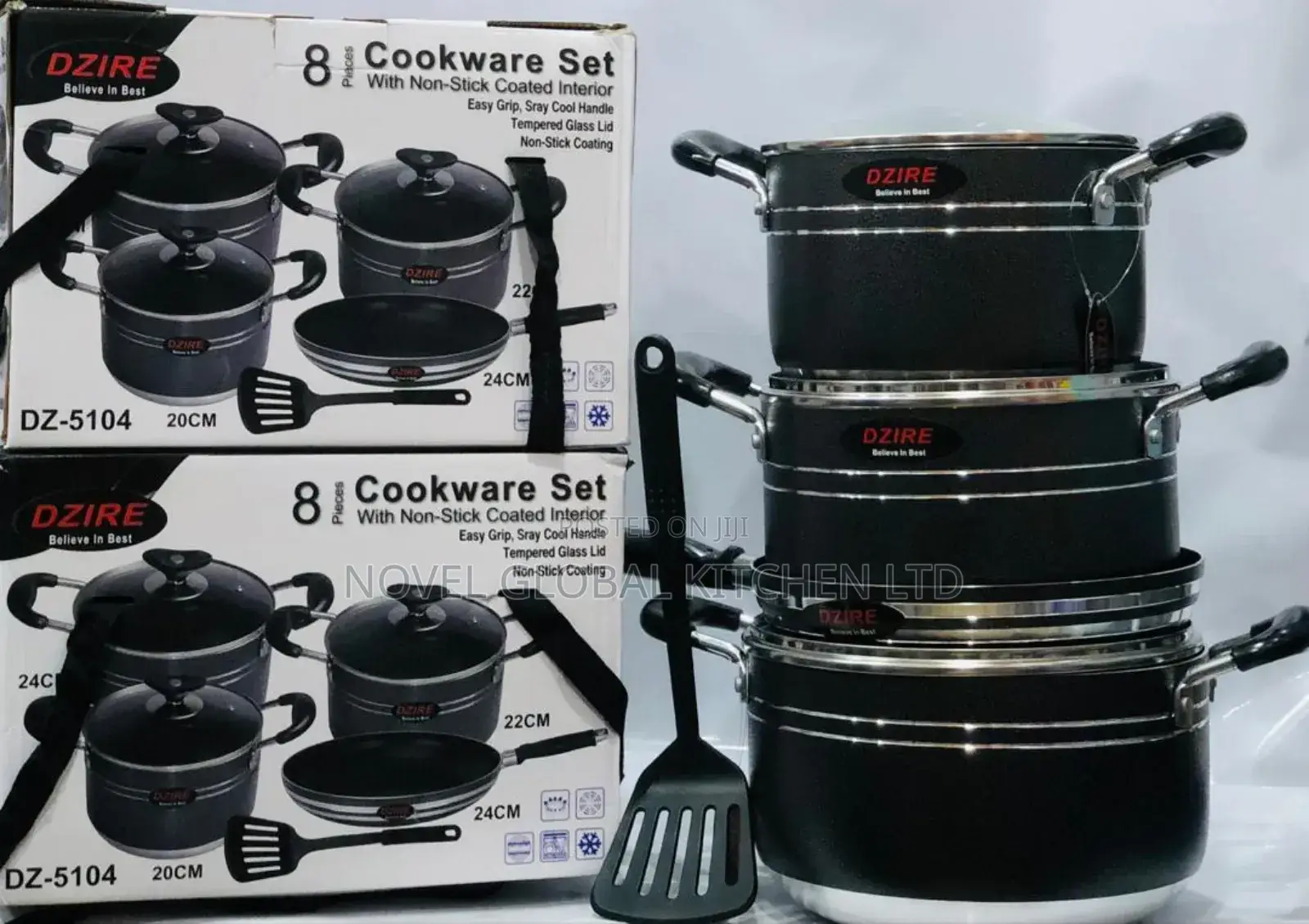 8 Pieces Cookware Set With Non-Stick Coated Interior