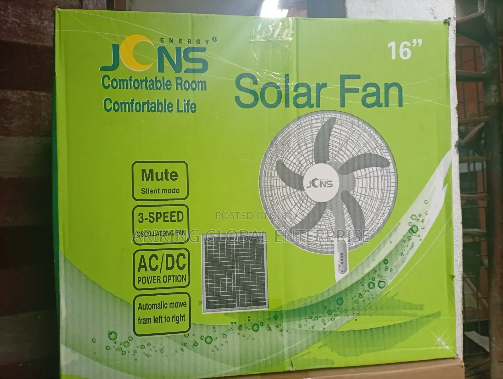 Solar Power Rechargeable Fan
