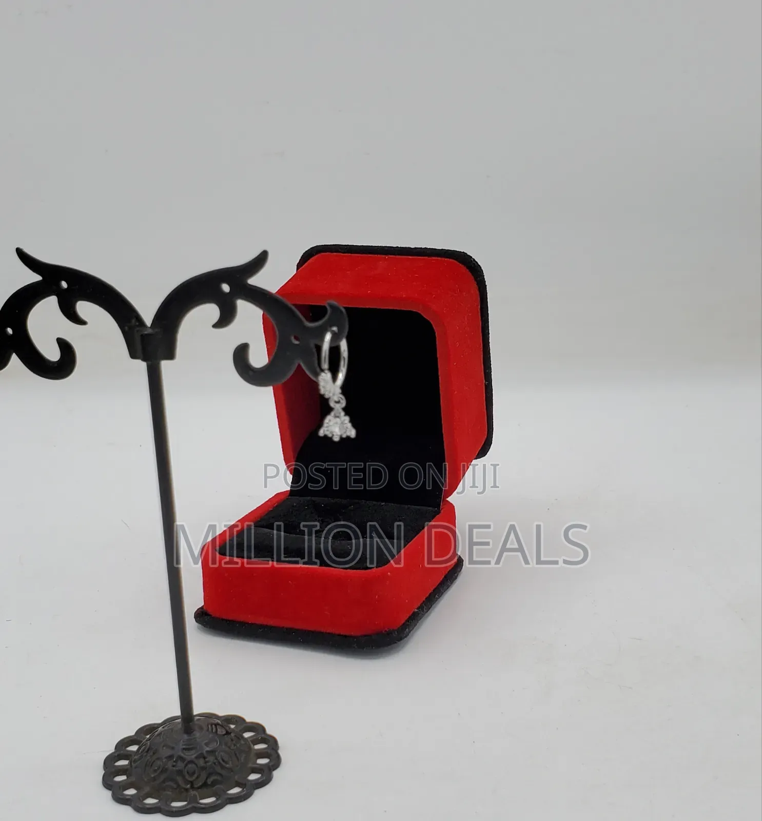 Iced Dropped Down Silver Ladies Nose Ring