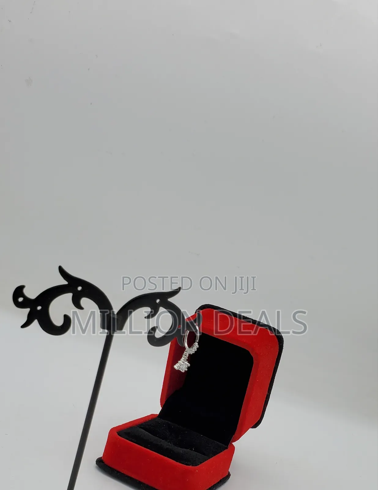 Iced Dropped Down Silver Ladies Nose Ring