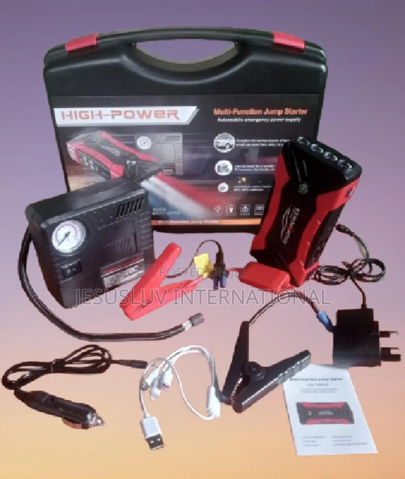 Automatic Jump Starter With Tyre Air Compressor 12v