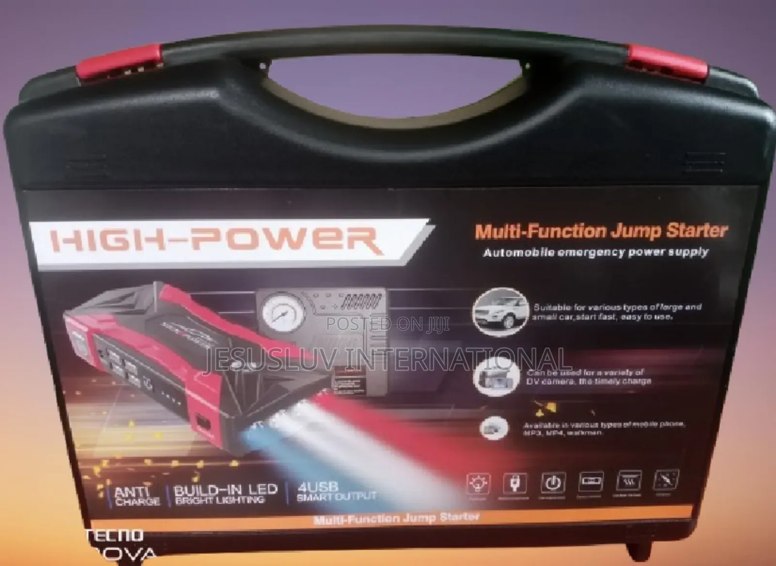 Automatic Jump Starter With Tyre Air Compressor 12v