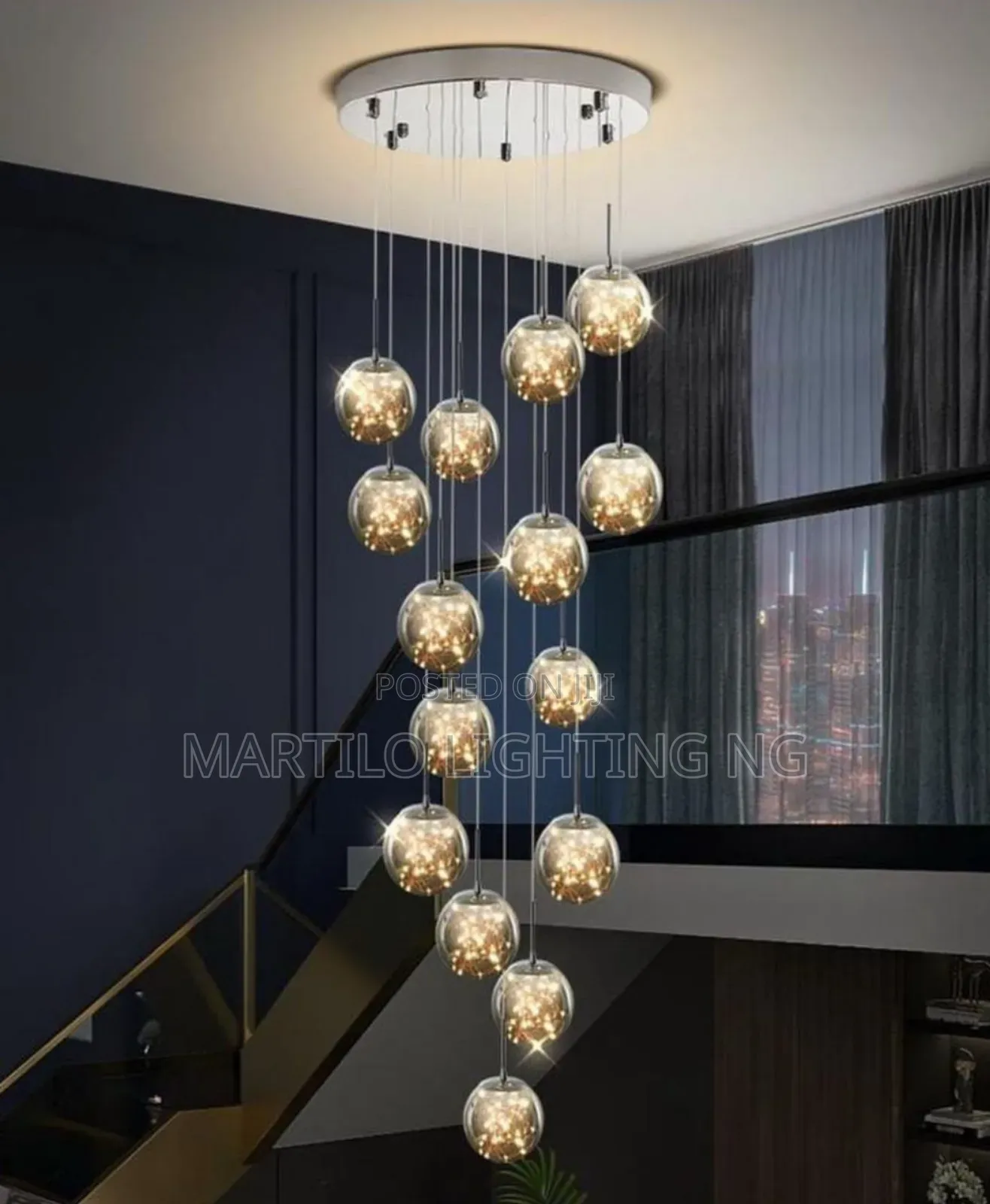 Drop Light for Void Parlor and Staircase