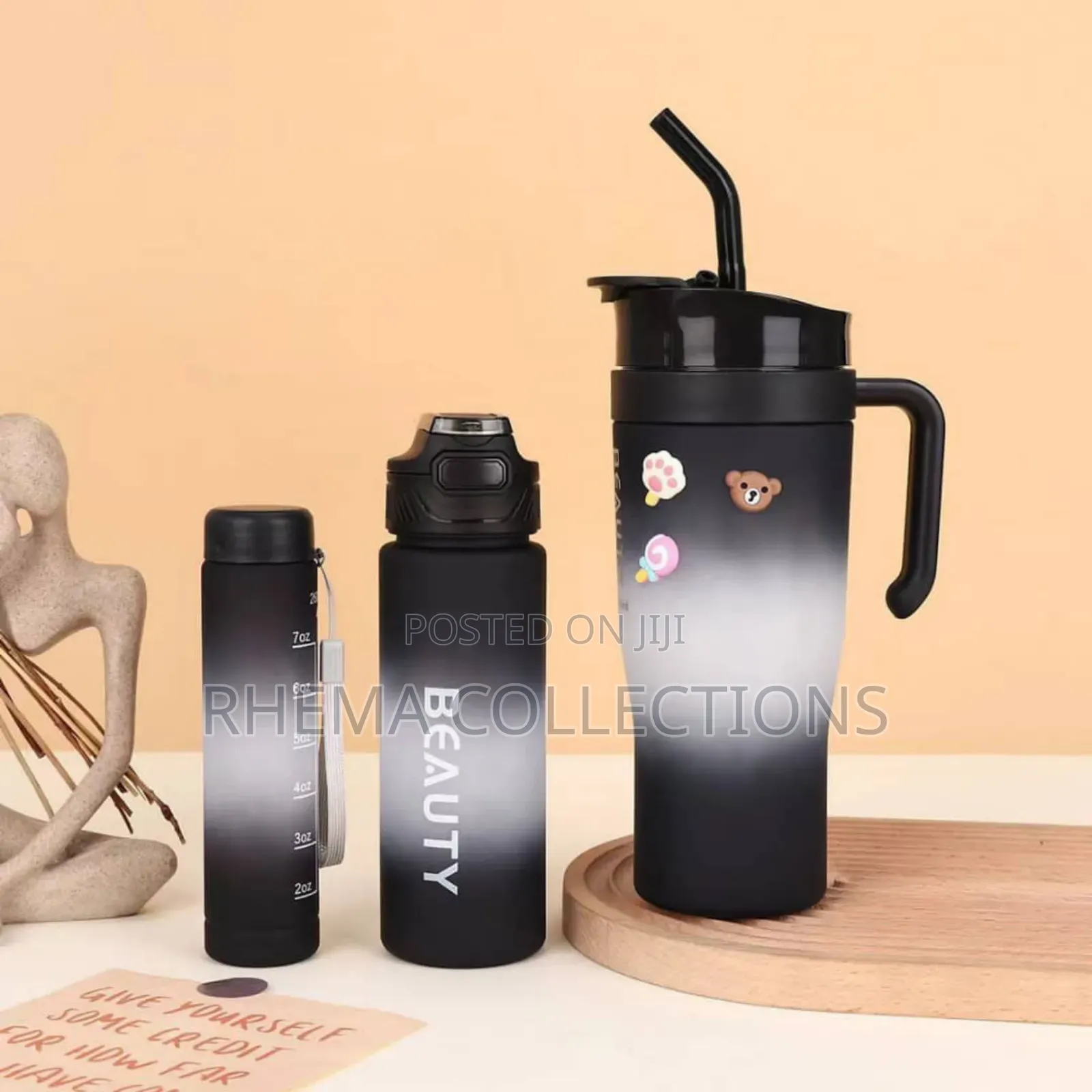 3pçs Beauty Leak Proof Cup Water Bottle