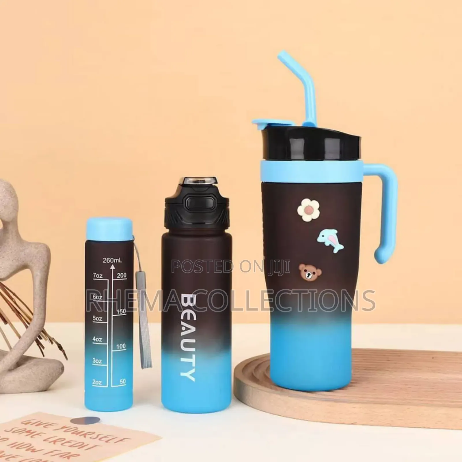 3pçs Beauty Leak Proof Cup Water Bottle
