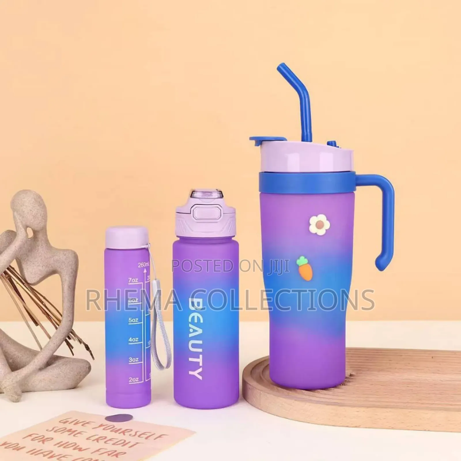 3pçs Beauty Leak Proof Cup Water Bottle