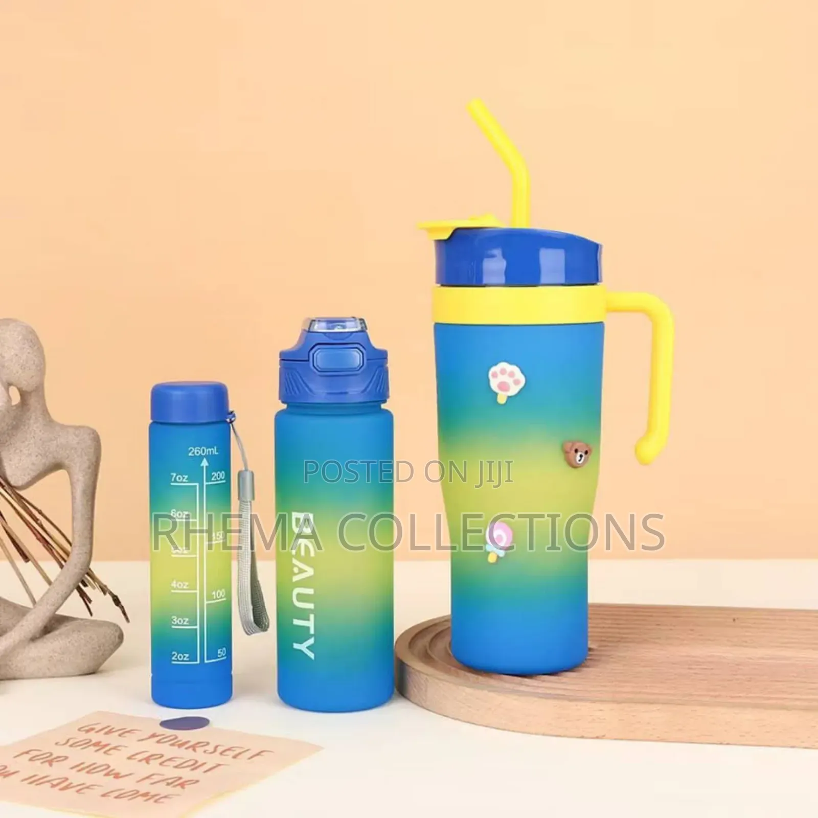 3pçs Beauty Leak Proof Cup Water Bottle
