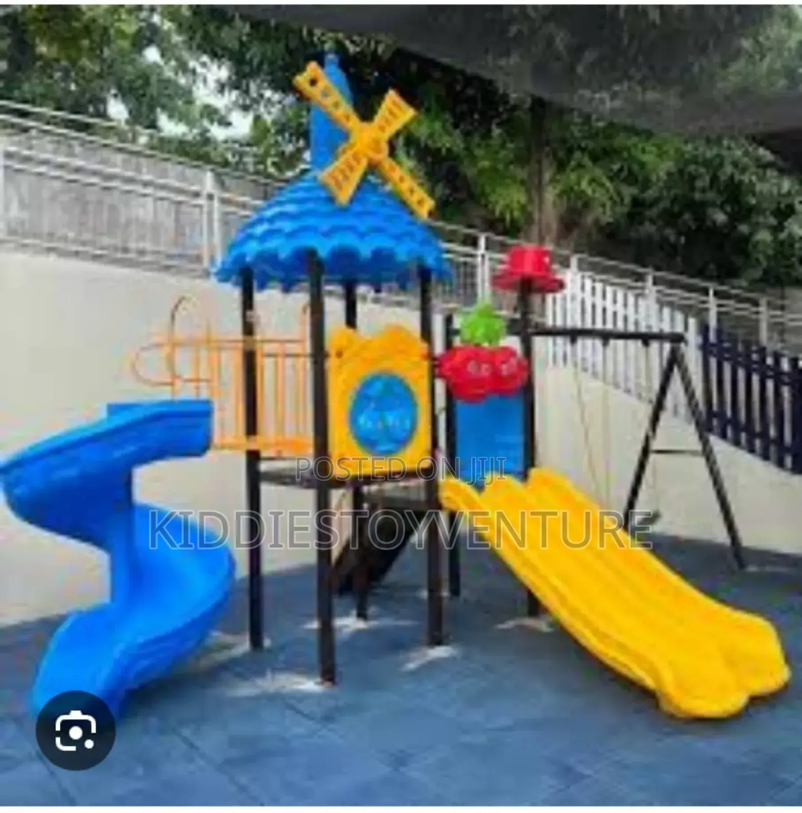 Large Outdoor Swing and Slide Combination