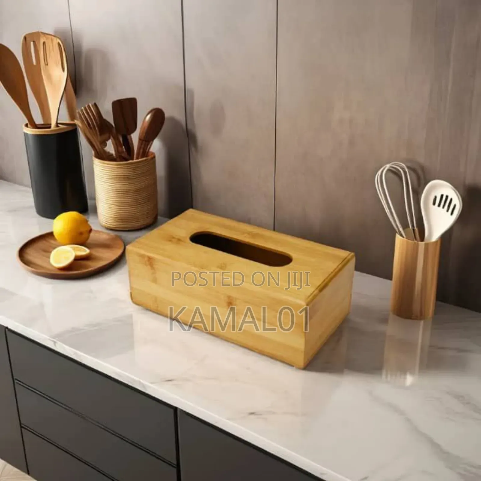 Bamboo Tissue Box Holder