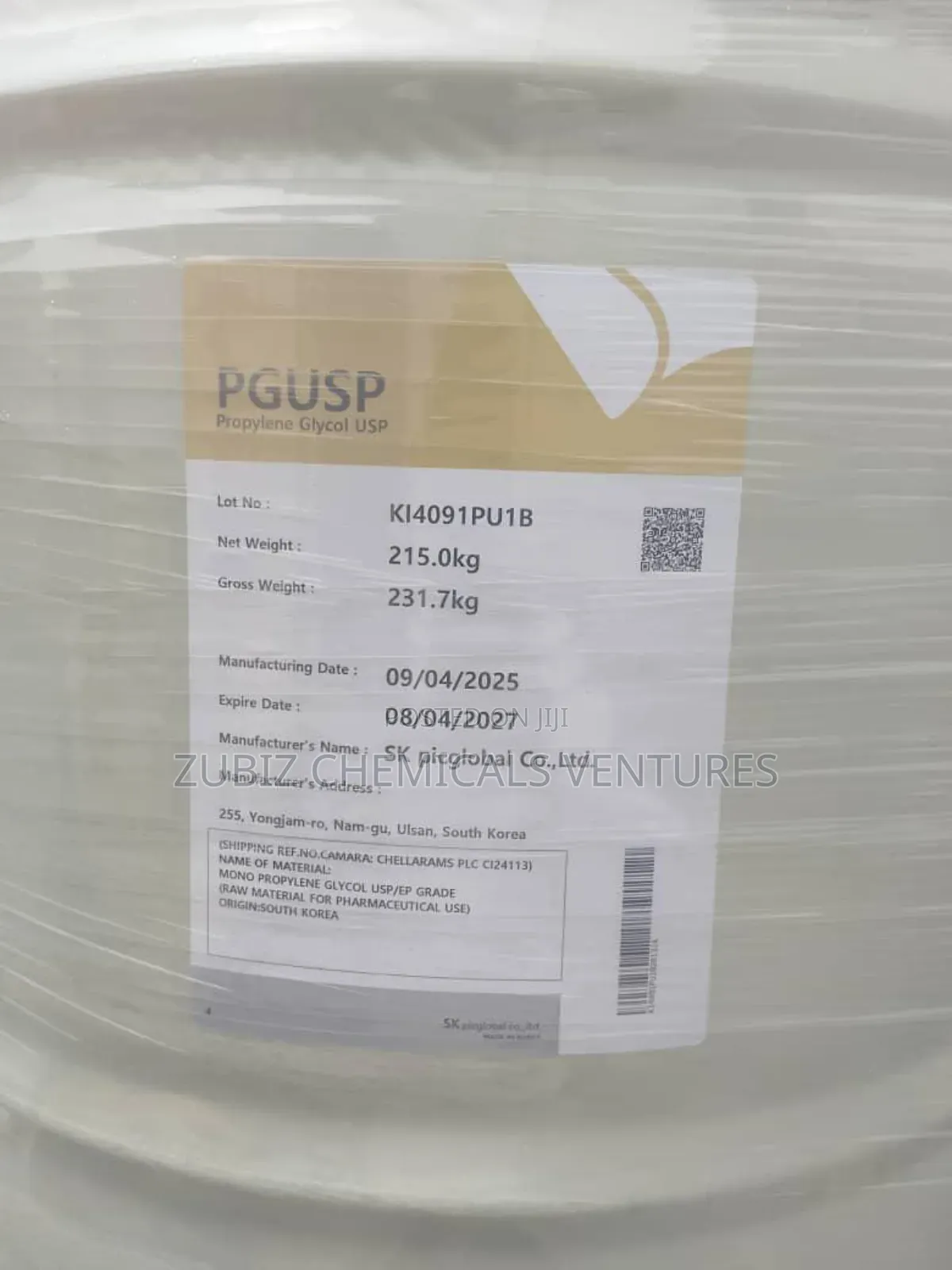 Propylene Glycol 215kg