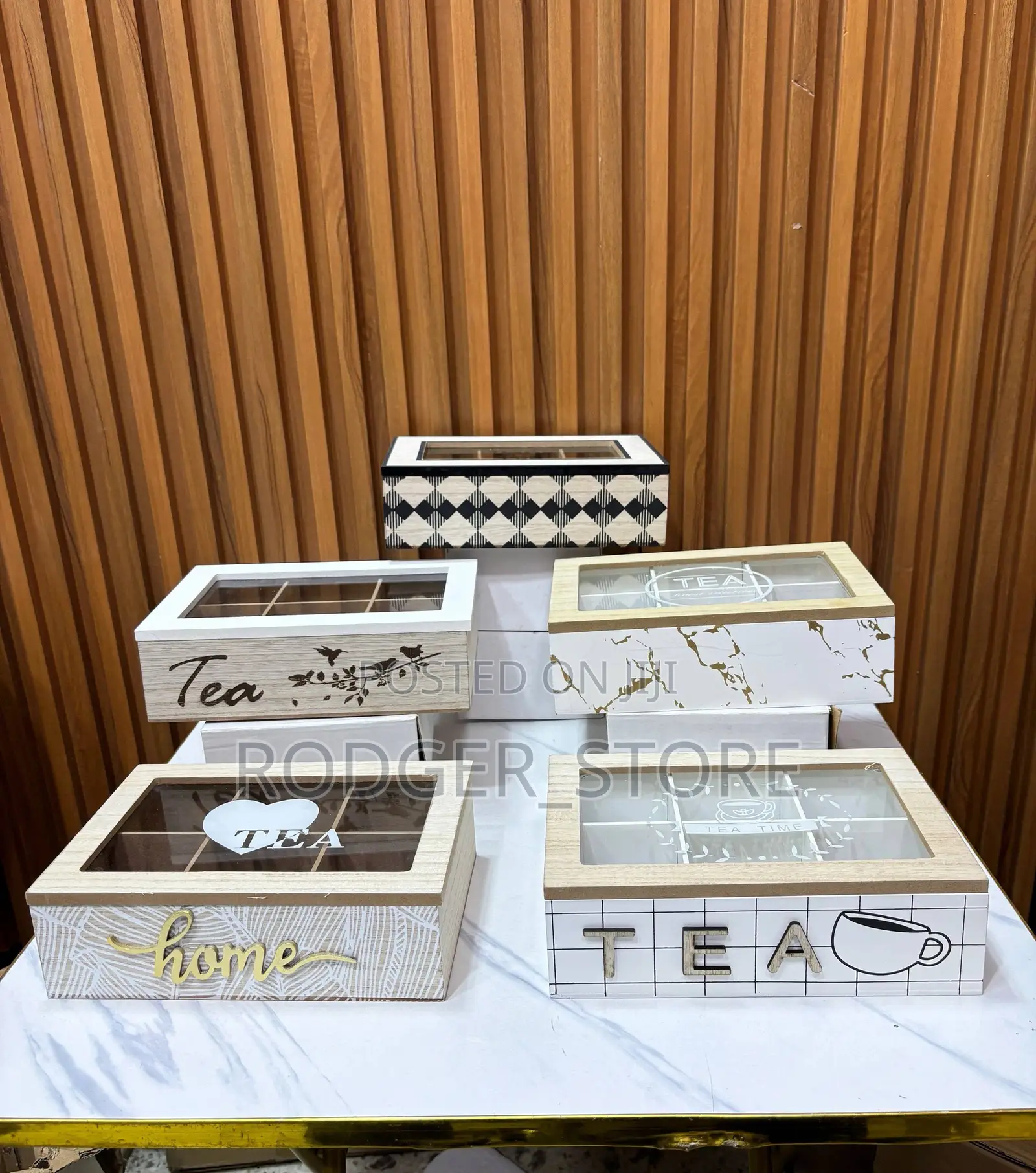 6-Slot Teabox . Wooden Box Storage for Your Teas